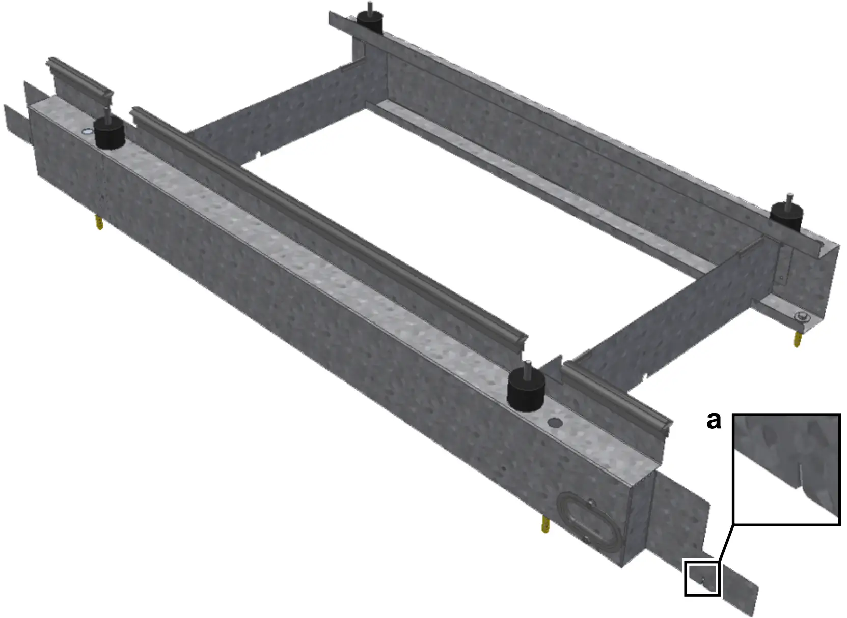 Location of groove in support frame