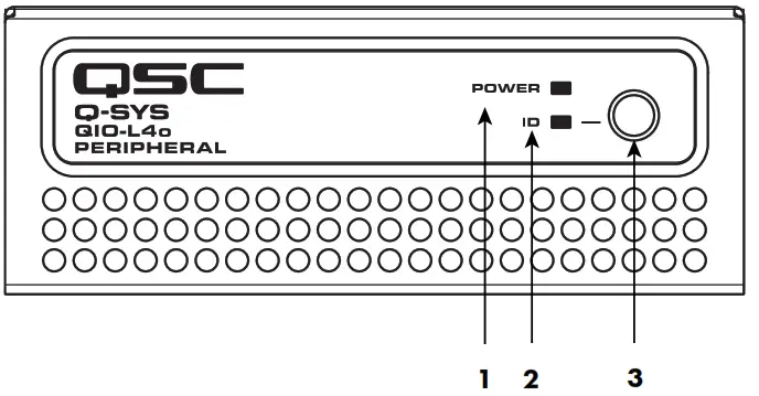 QSC QIO GP8x8 QIO Series Network Control Input or Output Expanders - QIO-L4o Front Panel