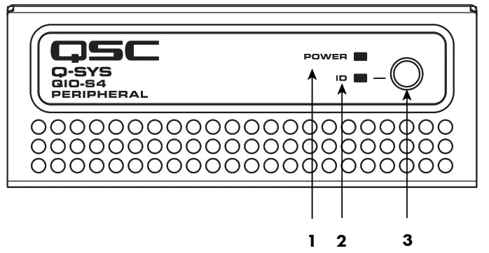 QSC QIO GP8x8 QIO Series Network Control Input or Output Expanders - QIO-S4 Front Panel