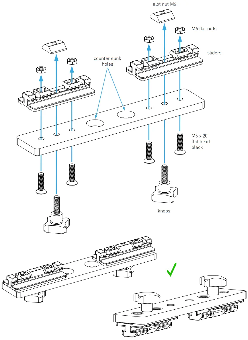 MONSTERTECH 05470002 Table Mount to Rail Mount Conversion - Assembly