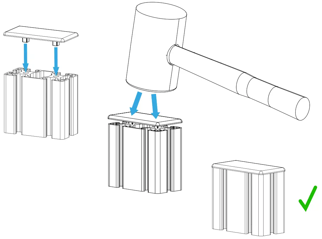 MONSTERTECH 05470002 Table Mount to Rail Mount Conversion - PROFILE CAP A