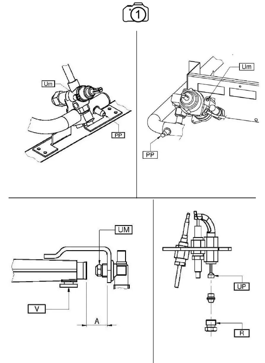 Cooking Range Line FRY TOP Installation Diagram