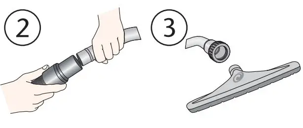 ProTeam TEA-107308 Super Coach Pro 6 Quart Backpack Vacuum Cleaner User Manual - ATTACHING WAND 2,3