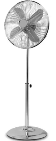 Goldair GCPF265 45cm Black Chrome Pedestal Fan - Fan Grill 1