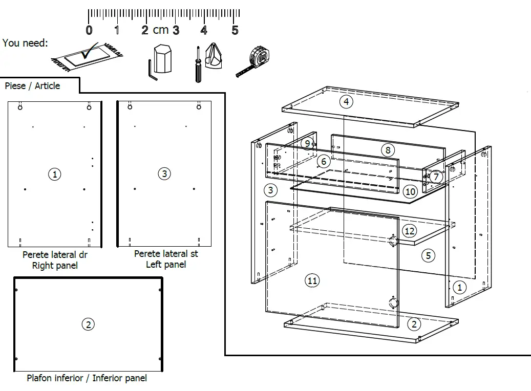 DEDEMAN-Complete-Bedroom-Econo-140-Wardrobe-4-Doors-Artisan-Gray-Instruction-Manual-fig-1