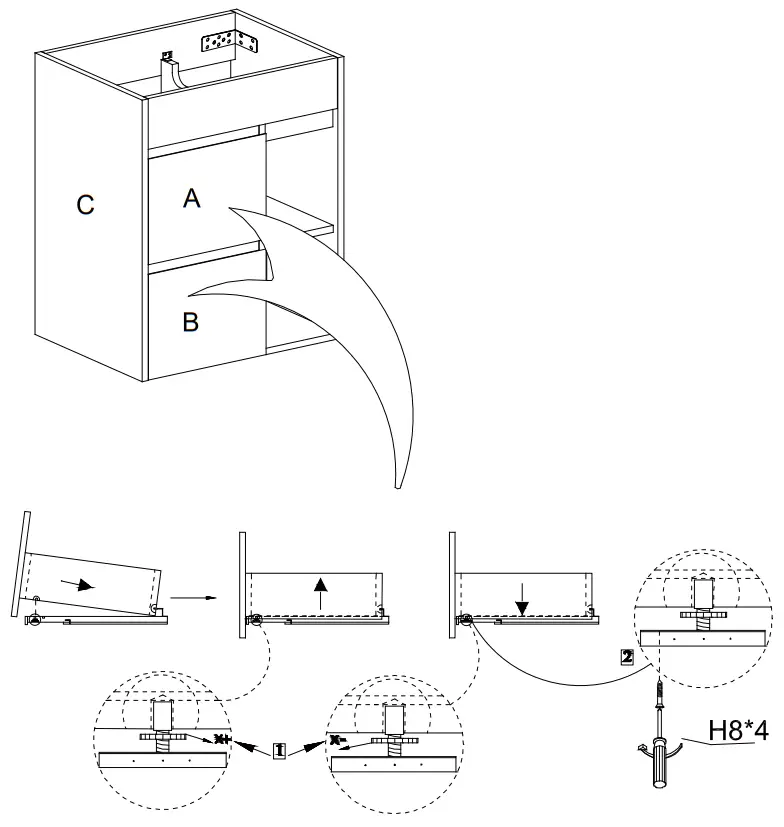 HOMEDEPOT Vanity in Frosted OAK with Ceramic Top - fig5