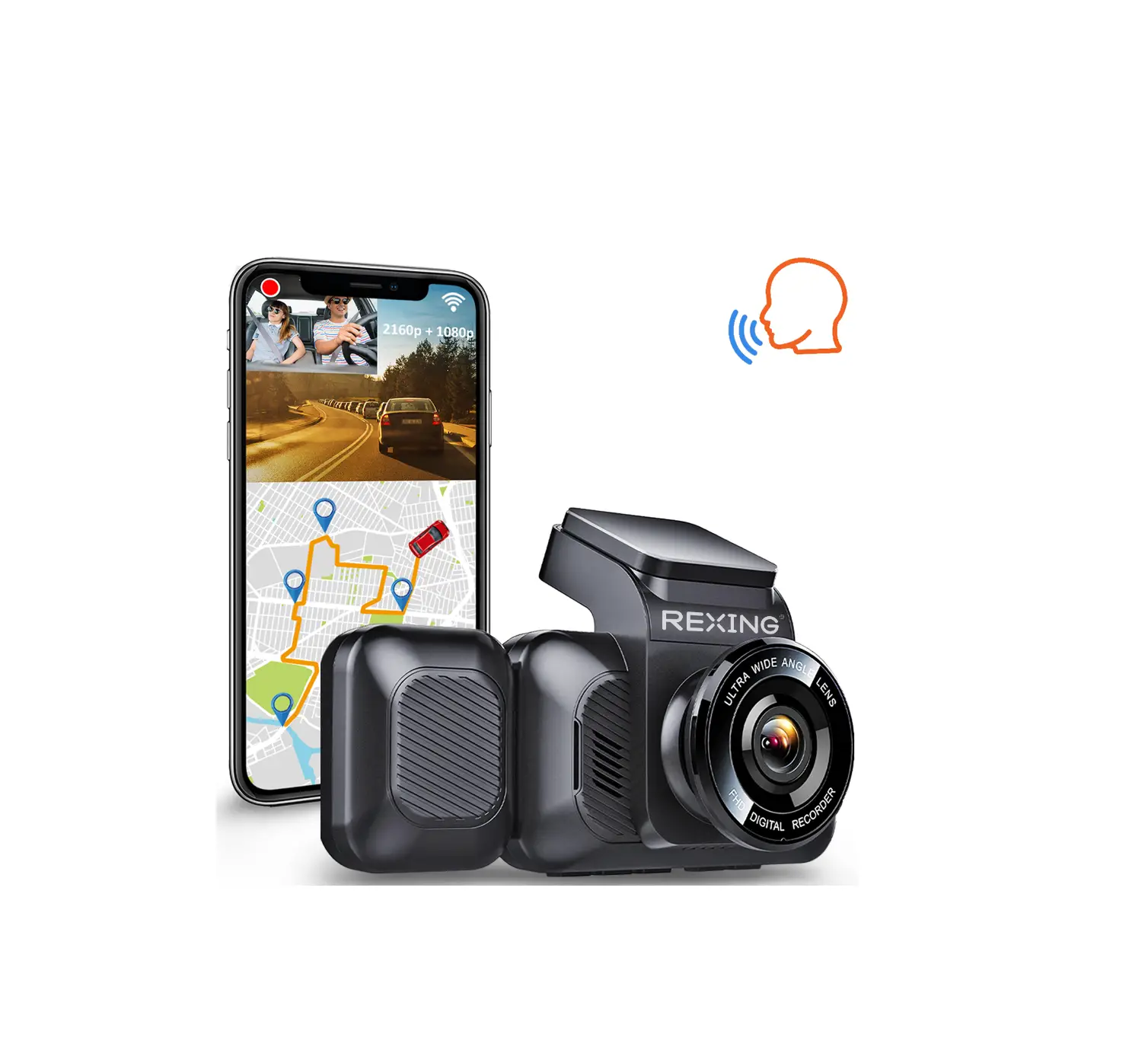 Rexing V5c Dash Cam Front 4k & 1080p Cabin Camera W/ Modular Capabilities, User Guide