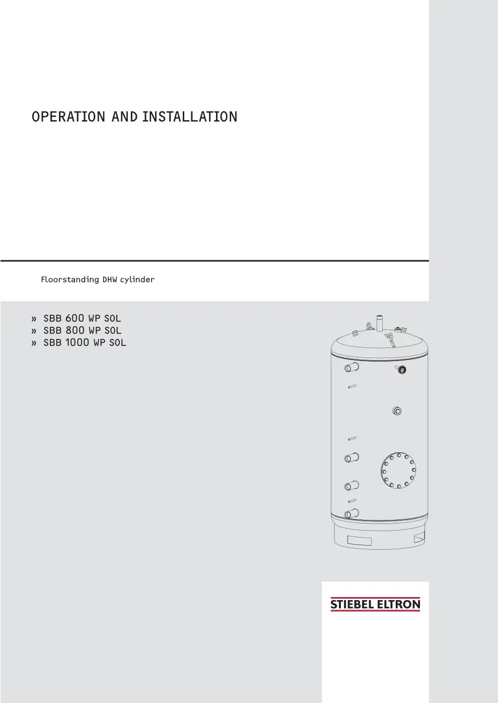 STIEBEL ELTRON SBB Series DHW Cylinder Installation Guide
