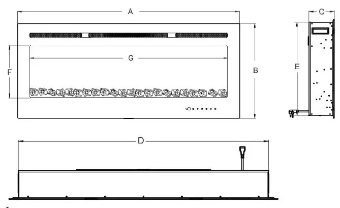 Mondawe IF-1330TCL Electric Fireplace-3