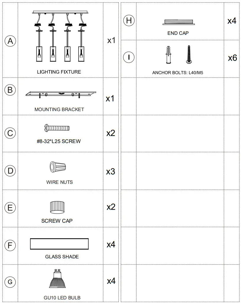 ET2 Contemporary Lighting E11004 Torch LED 4-Light Pendant - fig 1