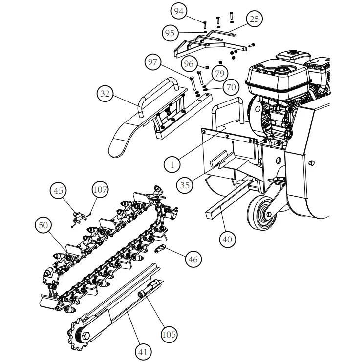AGT INDUSTRIAL 700 Mini Gas Engine Trencher - parts 4