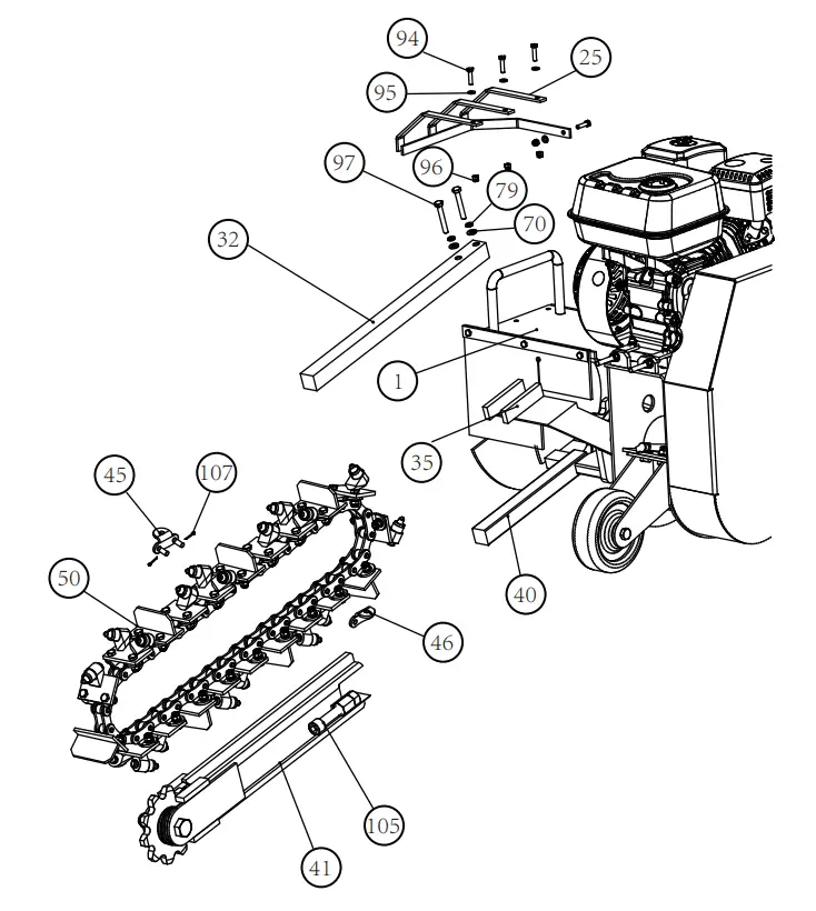 AGT INDUSTRIAL 700 Mini Gas Engine Trencher - parts 6