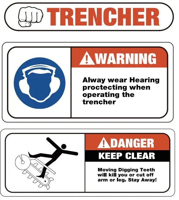 AGT INDUSTRIAL 700 Mini Gas Engine Trencher - warning 2