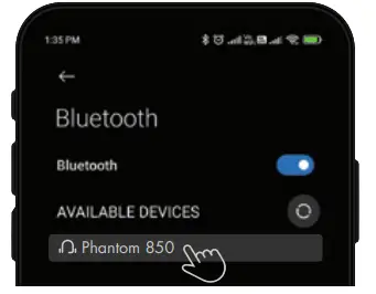 WINGS PHANTOM 850 Low Latency Wireless Earbuds - connected