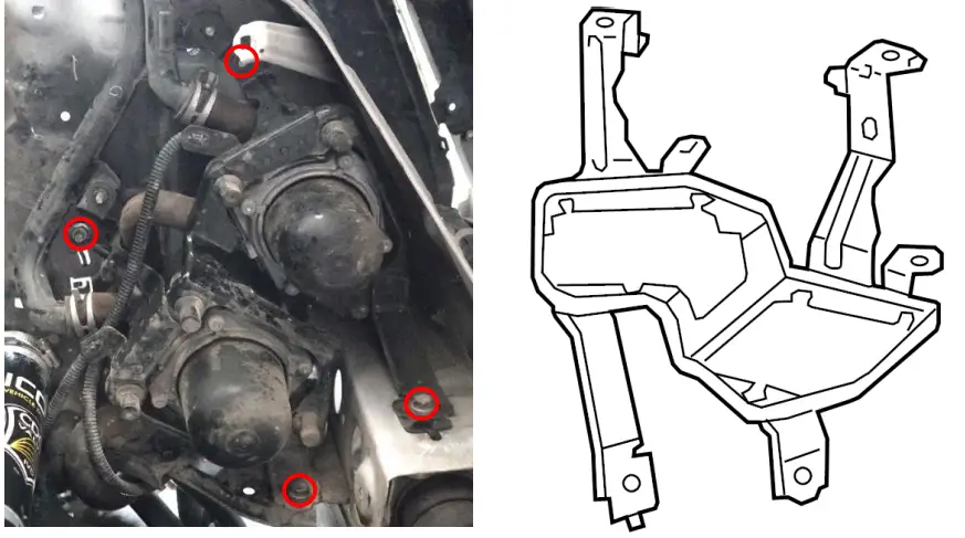 SDHQ 52 3001 200 2008 2021 Toyota Land Cruiser and Lexus LX 570 Dual Battery Tray Kit - M6 S.S. Hex Bolts 3