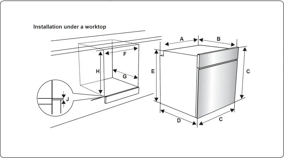 omega OBO61PXTGG 60cm Pyrolytic Oven-installation
