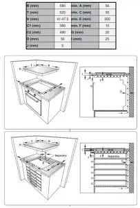 Installation of the Hob