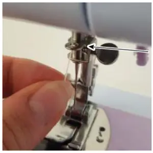 amazonbasics B085CY1MP9 Portable Midi Household 12 Stitvh Sewing Machine - Threading the Upper Half of the Machine 5