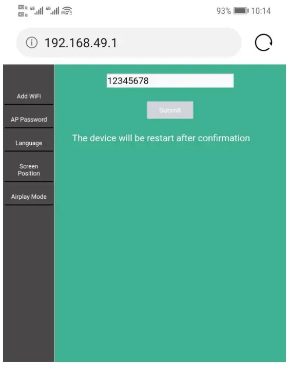 Tevii Technology G102RX SmartShare Mini Wireless Presentation and Collaboration - AP password
