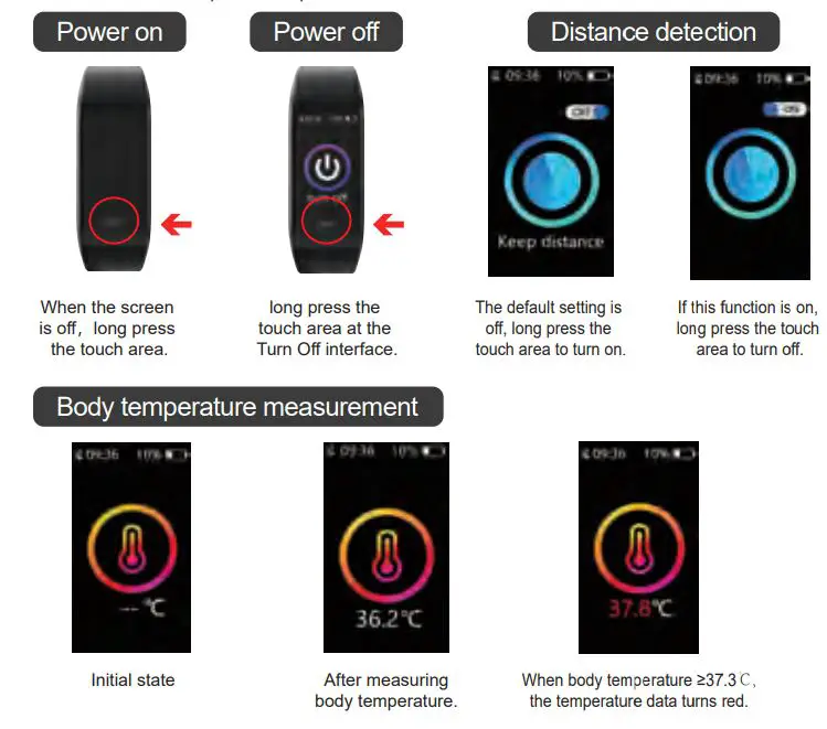 SKYRING ST-W102PRO Social Distancing Smart Bracelet Instructions - Functional specification