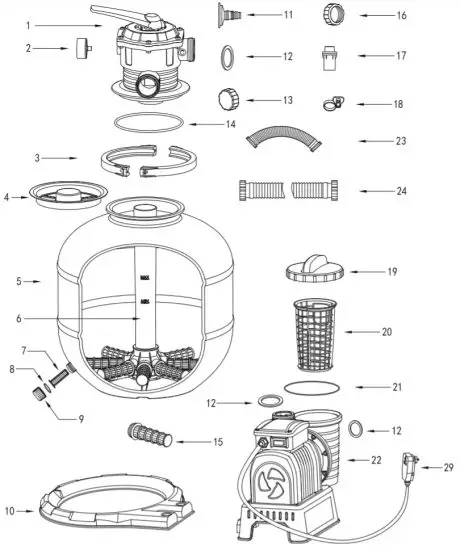 Bestway 58500E Flowclear Pool Pump - PARTS REFERENCE OVERVIEW 2