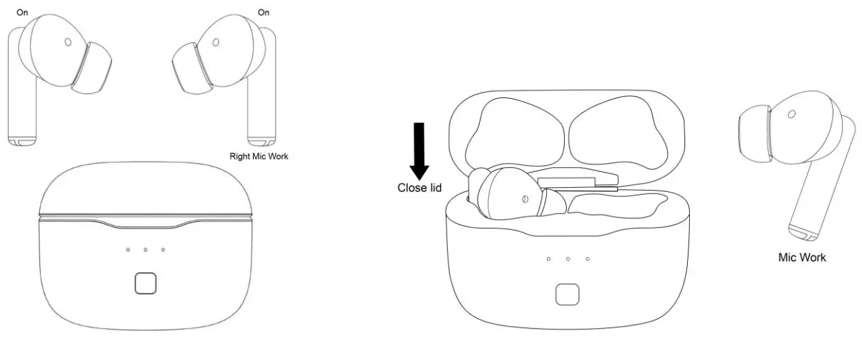 Shenzhenshi Youguangxin Keji Kaifa Youxian Gongsi F02 True Wireless Earbuds Instructions - Mic