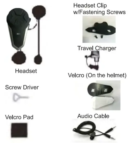 Shenzhen Xuboya Electronics BT S3 Helmet Bluetooth Headset - Package Contents