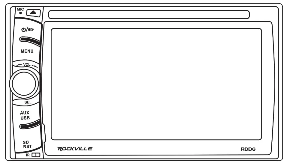 ROCKVILLE 6.1˝ In-Dash Double Din Cover