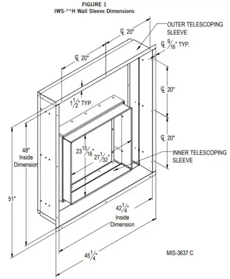 Bard IWS A8H Wall Sleeve for 4 Inch and 8 Inch Louvers - figure 1