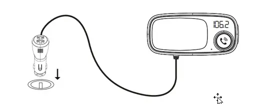 Magnetic Phone Holder with Bluetooth FM Transmitter-Product Diagram-