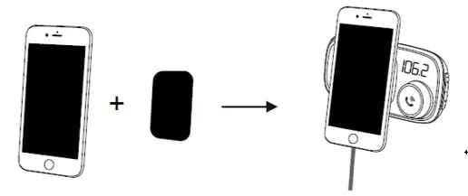 Magnetic Phone Holder with Bluetooth FM Transmitter- metal