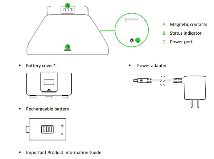 RAZER RC21-01750100-R3U1 Universal Quick Charging Stand For Xbox - inside