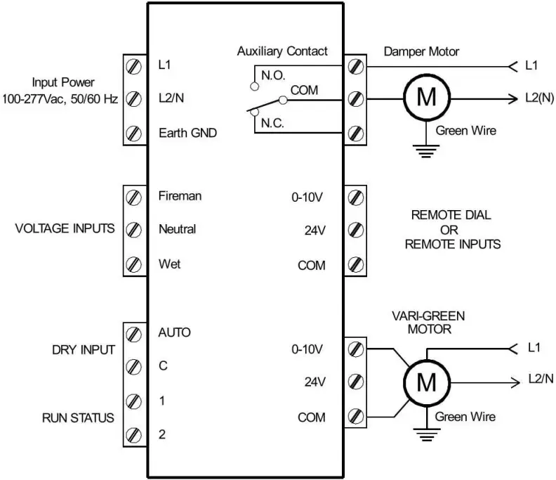 Greenheck 387186 HOA Controller Wiring Diagram