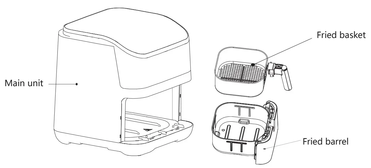 Midea MF CN55D2 Air Fryer - Product components
