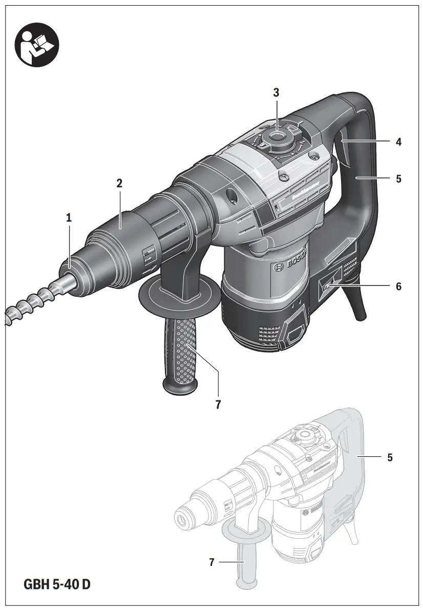 BOSCH GBH 5 40 D Professional Rotary Hammer wirh SDS Max - fig