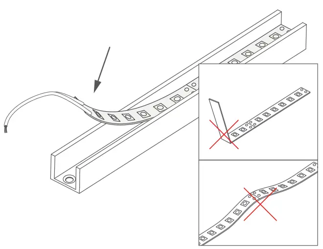 Adhering and connecting LED strips