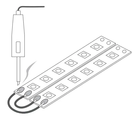 Adhering and connecting LED strips