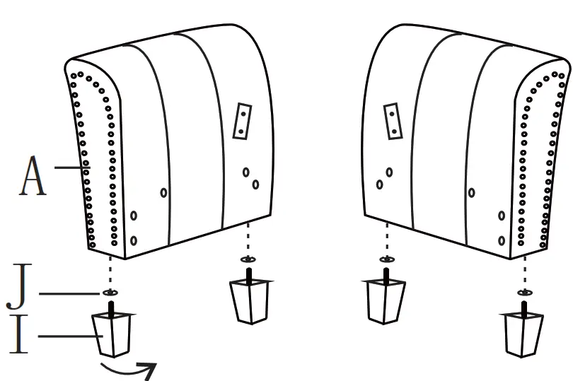 ZACHVO 8191 Flared Arm Sofa Polyester Straight 3 Seater Sofa - bottom