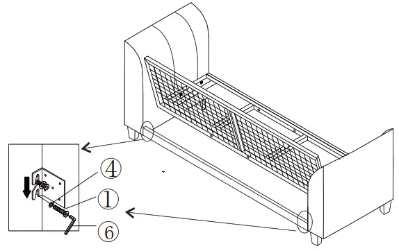 ZACHVO 8191 Flared Arm Sofa Polyester Straight 3 Seater Sofa - fig 3