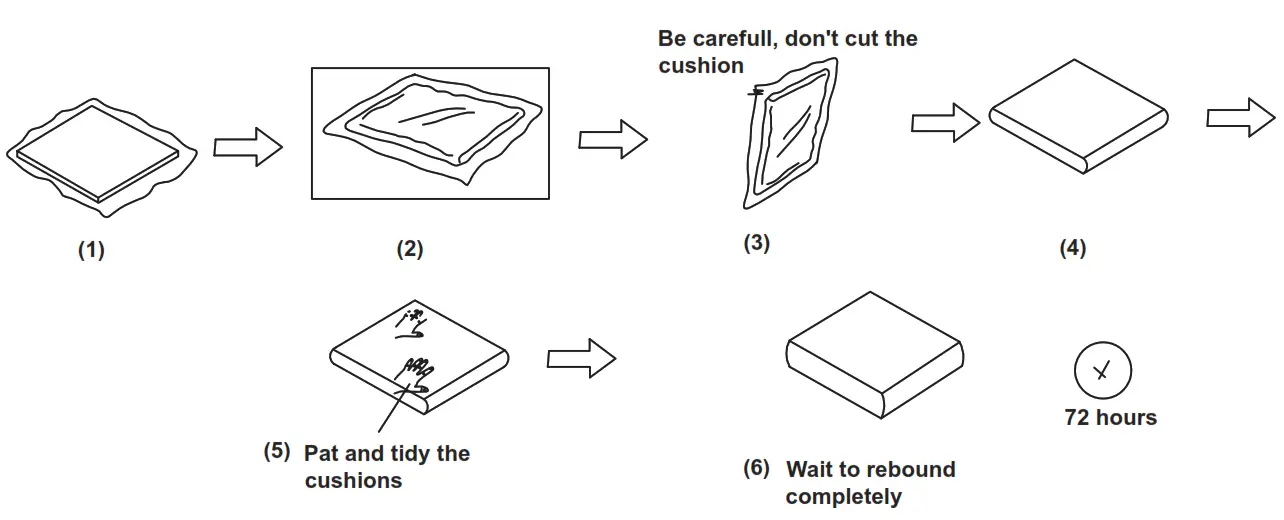 ZACHVO 8191 Flared Arm Sofa Polyester Straight 3 Seater Sofa - fig5