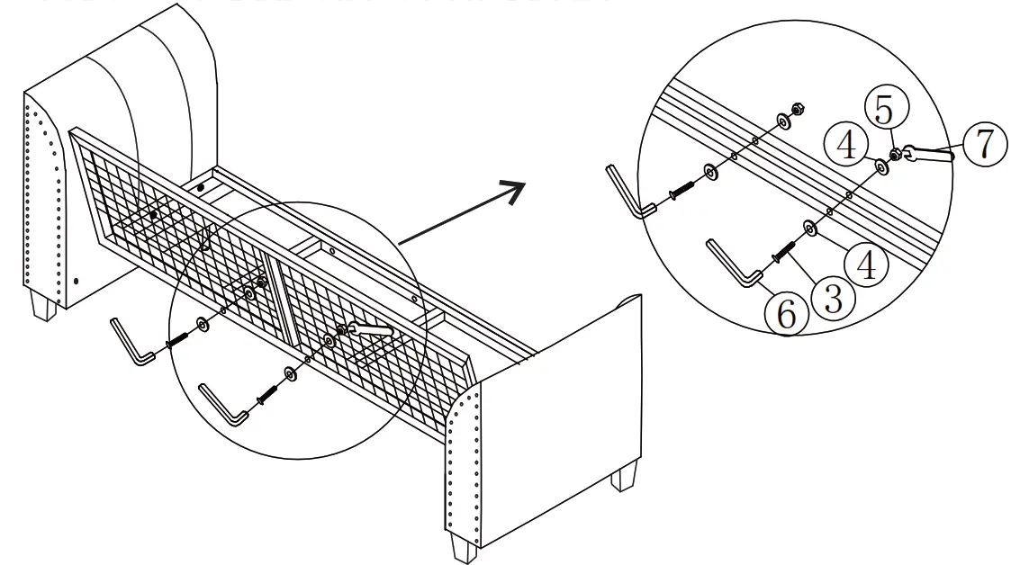 ZACHVO 8191 Flared Arm Sofa Polyester Straight 3 Seater Sofa - washer