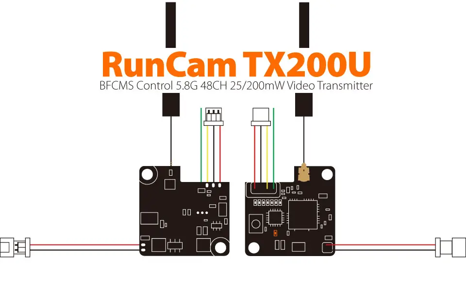 Runcam Tx200u Bfcms Control 5.8g 48ch 25/200mw Video Transmitter User Guide