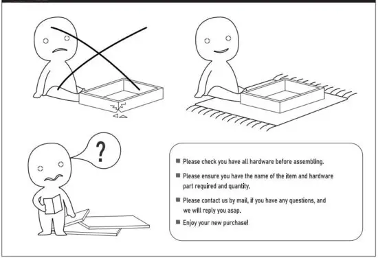 FIG 3 Assemble Item On a Clean Flat Surface