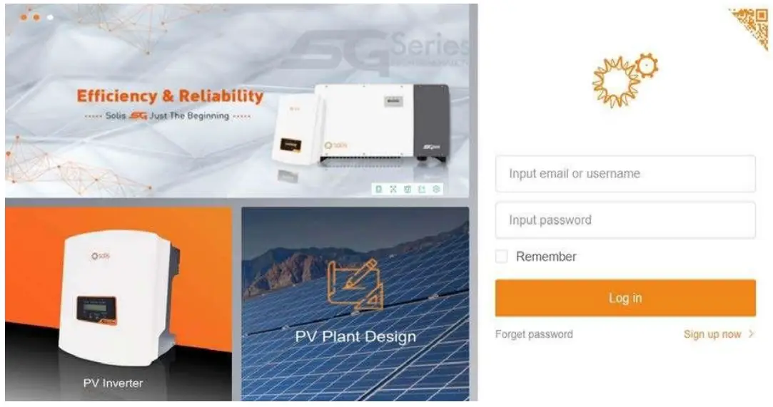 SolisCloud Login Page