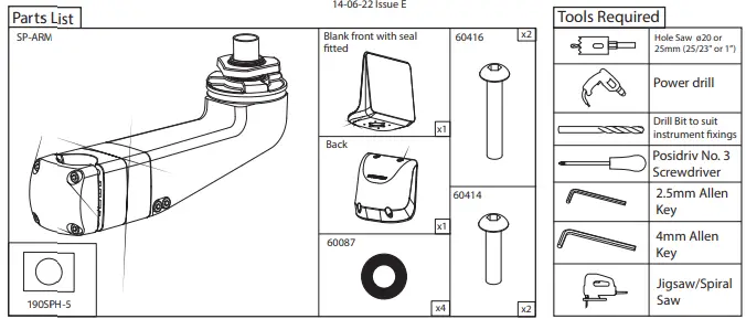 SCANSTRUT SPR-1u-AM Uncut Instrument Arm Mount Helm Pod-fig2