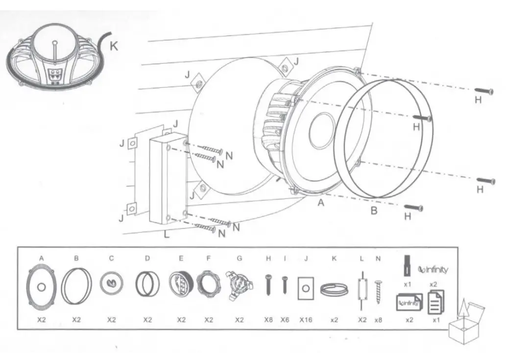 Infinity 108K693C Kappa 693C 6x9 Inch Component System FIG 4