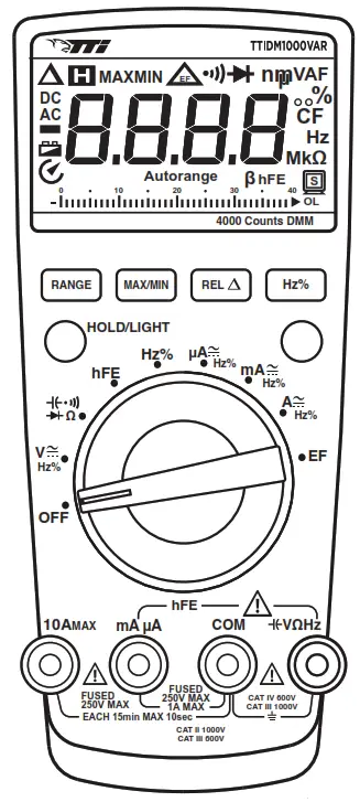 TTIDM1000VAR Auto-Ranging Multimeter - 2