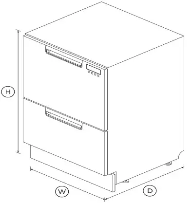 FISHER PAYKEL DD24DCHTX9 N Double DishDrawer™ Dishwasher Tall Sanitize - DIMENSIONS