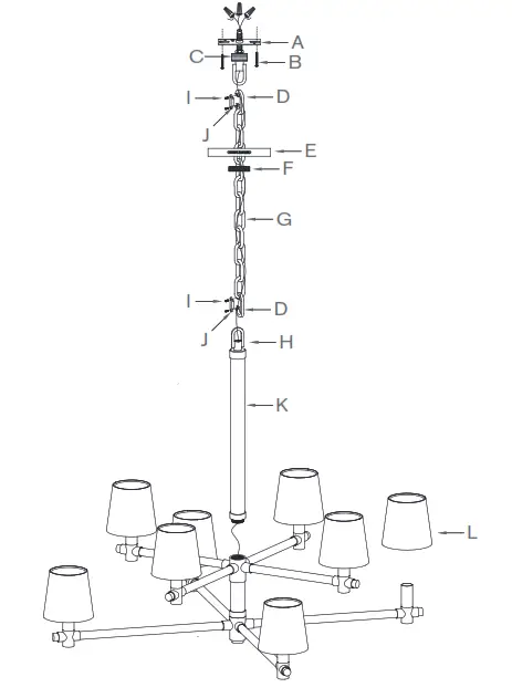 circa LIGHTING RL 5332 Sable Large Chandelier