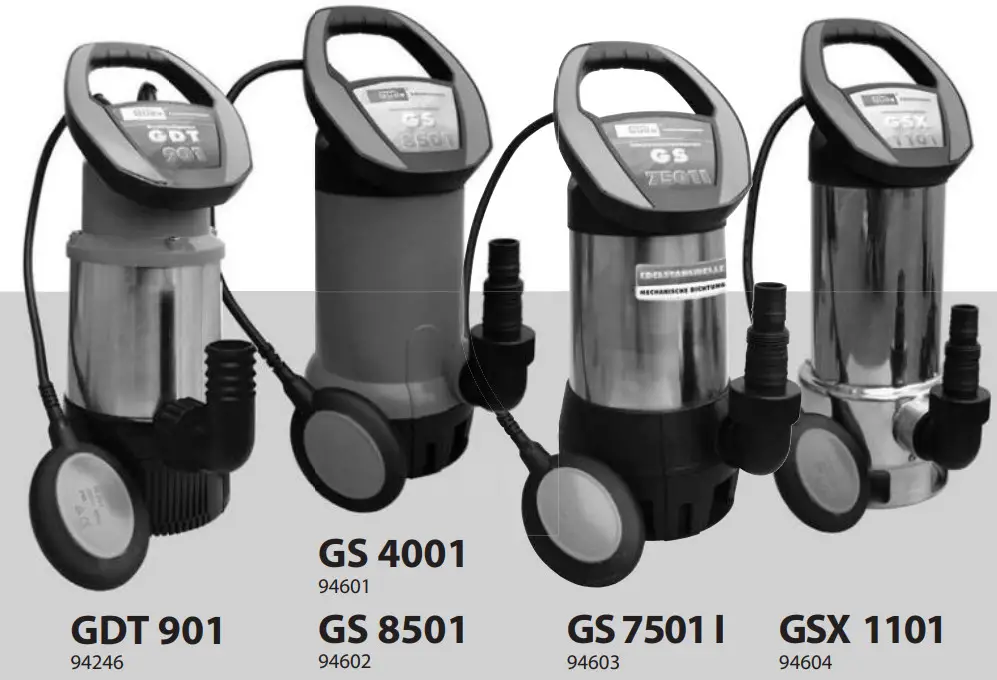Gude GS, GSX Series Submersible Pump for Dirty Water